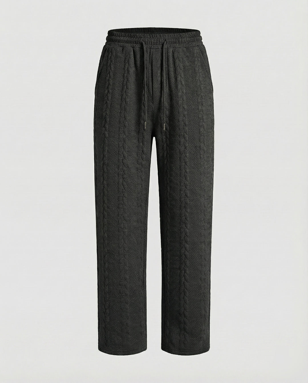 Damen Zopfstrick-Loungehose mit Tunnelzug