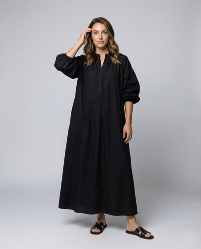 Damen bodenlanges Oversize-Hemdkleid