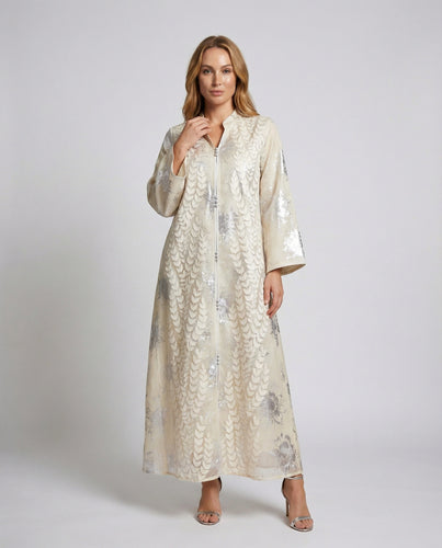 Damen eleganter Kaftan-Mantel aus Jacquard