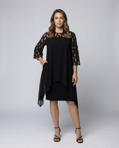 Damen geometrisches Chiffon-Überwurfkleid