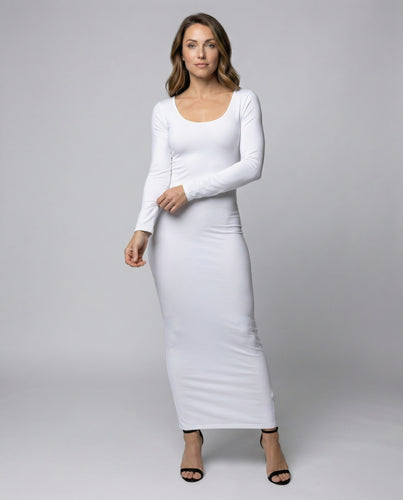 Damen enganliegendes Maxi-Jerseykleid