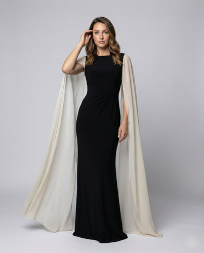 Damen figurbetontes Abend-Sheathkleid mit Cape