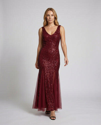 Damen glitzerndes Gala-Maxikleid
