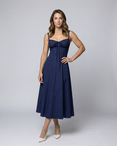 Damen figurbetontes Korsagen-Midikleid