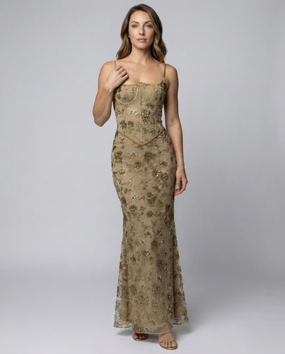 Damen figurbetontes Korsett-Abendkleid aus Tüll