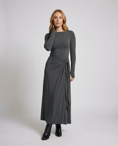 Damen figurbetontes Maxikleid mit Knotendetail