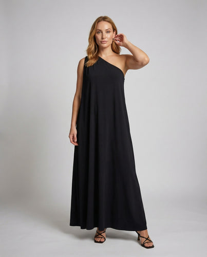 Damen fließendes Ein-Schulter-Abendkleid in A-Linie
