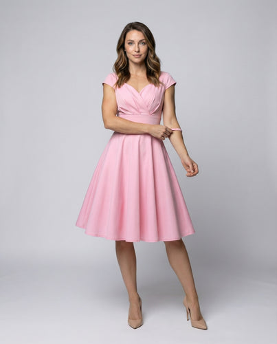 Damen Fünfzigerjahre Swing-Midikleid mit Tellerrock