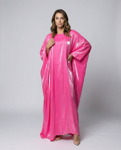 Damen glamouröses Kaftan-Maxikleid in Satinoptik