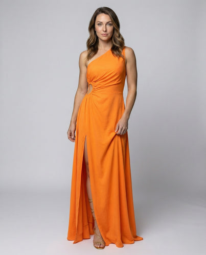 Damen griechisch-inspiriertes Ein-Schulter-Maxikleid
