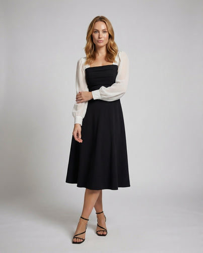 Damen knöchellandes Kleid in Zweiteiler-Optik