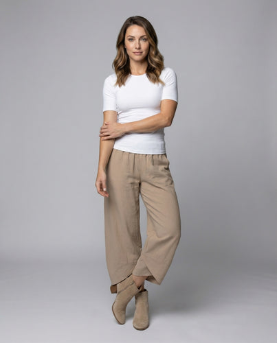 Damen lässige Culotte-Hose mit Wickel-Saum