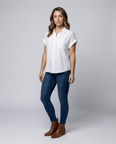 Damen lässige Kurzarmbluse im Oversize-Stil