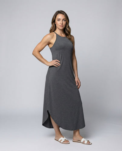 Damen lässiges ärmelloses Jersey-Maxikleid