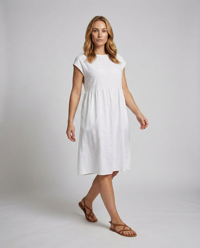 Damen leichtes Midikleid im Baby-Doll-Schnitt