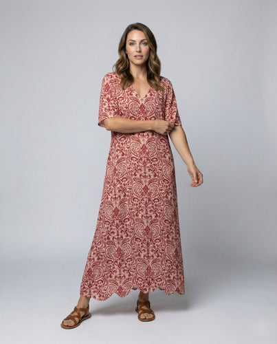 Damen luftiges Paisley-Maxikleid im Boho-Look