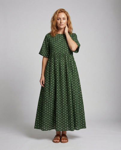 Damen luftiges Maxikleid mit Fledermausärmeln