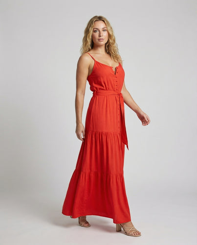 Damen Maxi-Sommerkleid in Seidenoptik