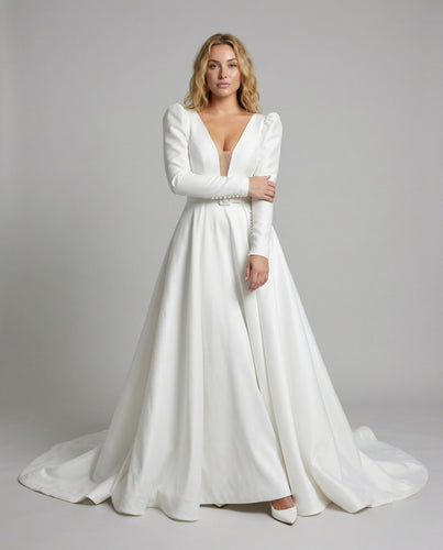 Damen puristisches Mikado-Brautkleid