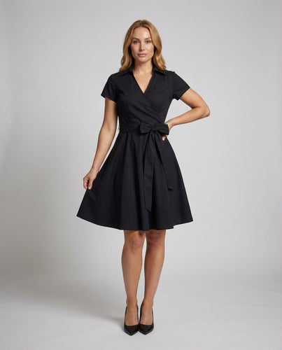Damen Retro-Swingkleid mit Hemdkragen