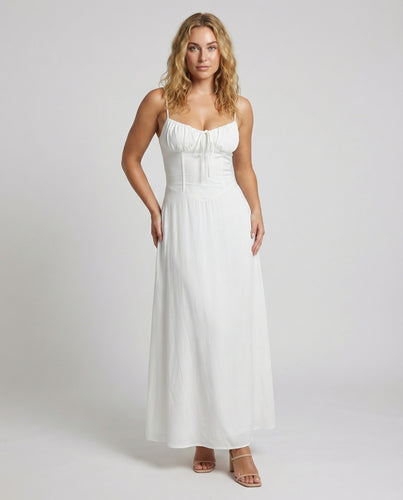 Damen tailliertes Maxikleid mit Korsagenoberteil