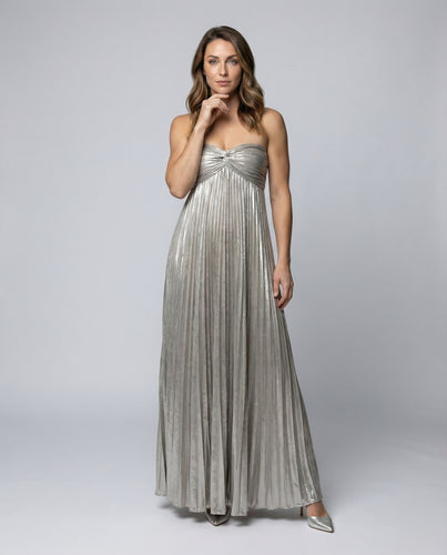 Damen trägerloses Faltenabendkleid mit Herz-Bustier