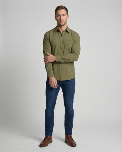 Herren schlankes Stretch-Hemd aus Microfaser