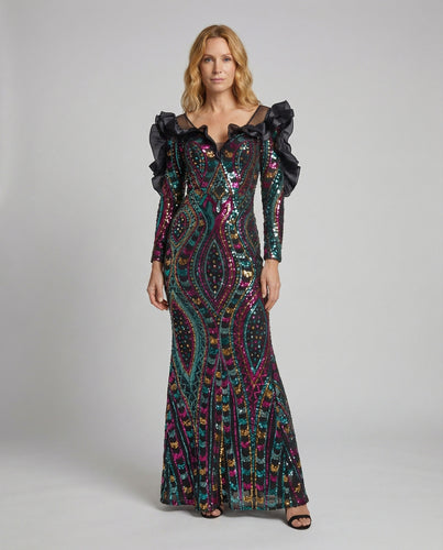 Damen figurbetontes Meerjungfrauen-Kleid mit Pailletten