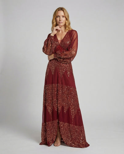 Damen glamouröses Abendkleid mit Mosaikpailletten