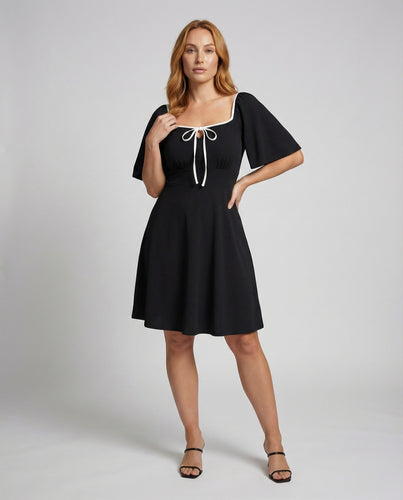 Damen knielanges Empire-A-Linienkleid