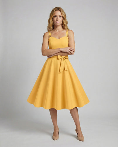 Damen Retro-Swingkleid mit Taillenschleife
