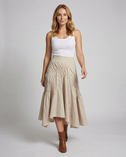 Damen asymmetrischer Volantrock in A-Linie