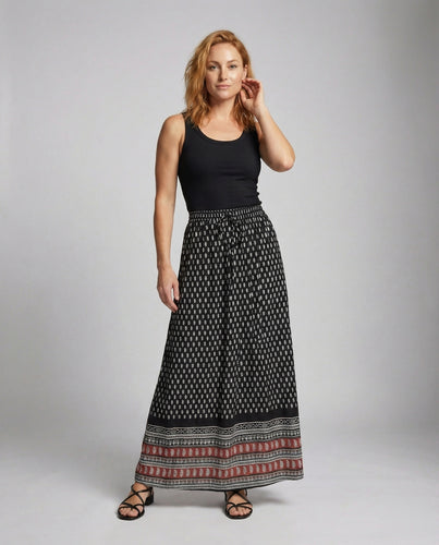 Damen bodenlanger Maxirock mit Leopardenmuster