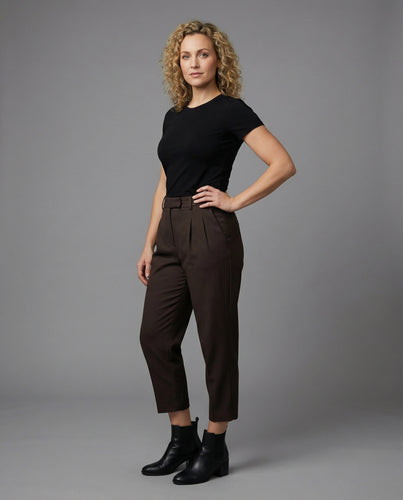 Damen elegante Bundfalten-Zigarettenhose