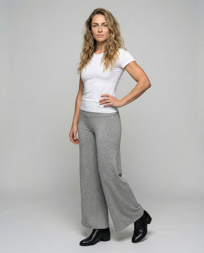 Damen fließende High-Waist-Glockenhose