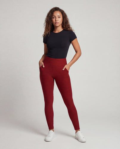 Damen hochgeschnittene Textur-Leggings mit Gesäßraffung