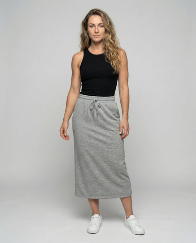 Damen lässiger Midirock im Sweatlook