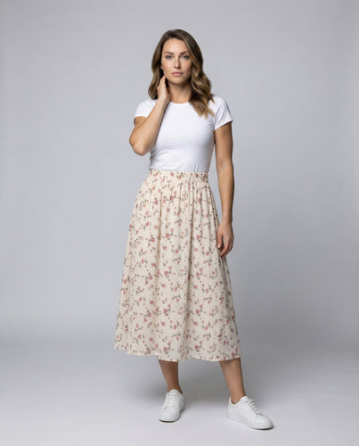 Damen leichter Chiffon-Midirock in A-Linie