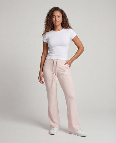Damen hochgeschnittene weite Loungehose aus Baumwollmix
