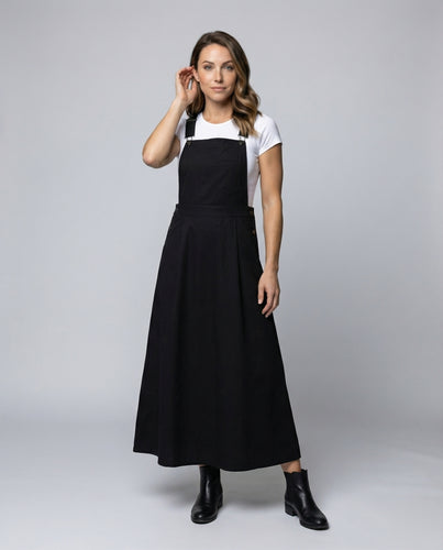 Damen Latz-Maxikleid mit verstellbaren Trägern