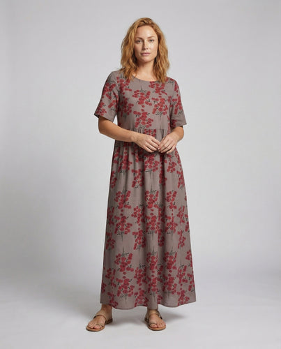Damen locker fallendes Maxikleid mit Empire-Naht
