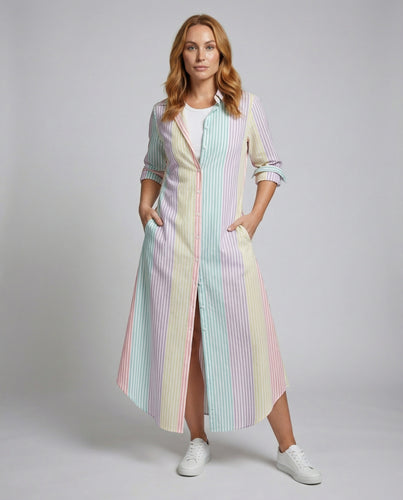 Damen luftiges Hemdkleid mit Handschrift-Print