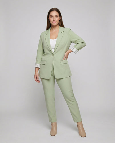 Damen dreiteiliges Tailleur-Set mit Longblazer