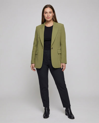 Damen einreihiger Blazer mit spitzem Revers