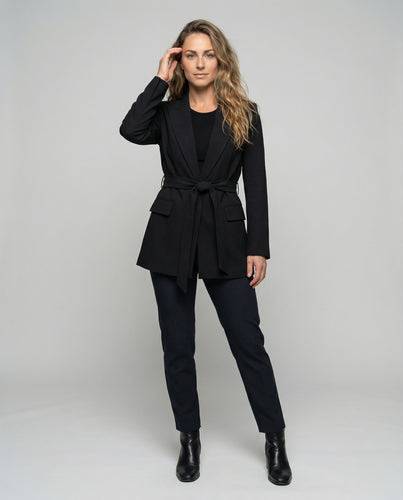 Damen eleganter Bindeblazer mit Taillengürtel