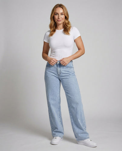 Damen Weitbein-Jeans in Vintage-Silhouette