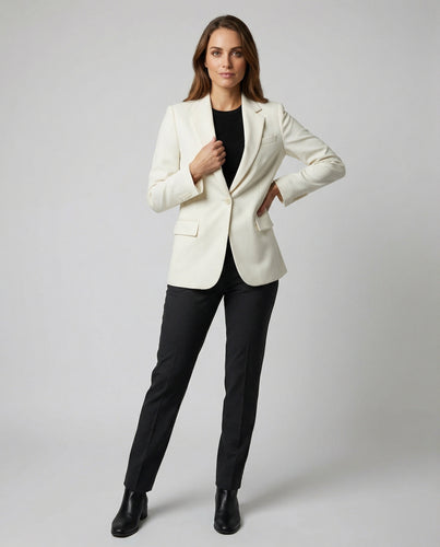 Damen kastiger Oversize-Blazer mit Pattentaschen