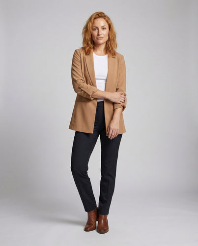 Damen Minimalistische Knopflose Longblazer