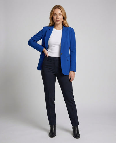 Damen Klassische Einknopf City-Blazer