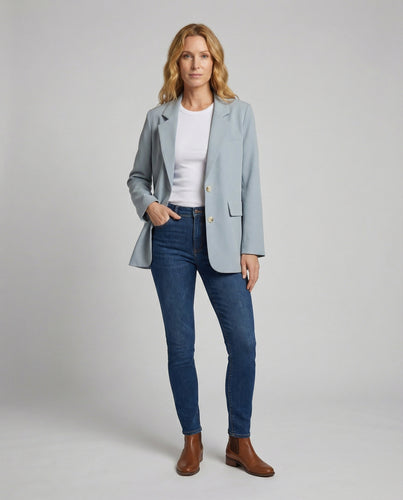 Damen Edle Goldknöpfe Boyfriend-Blazer